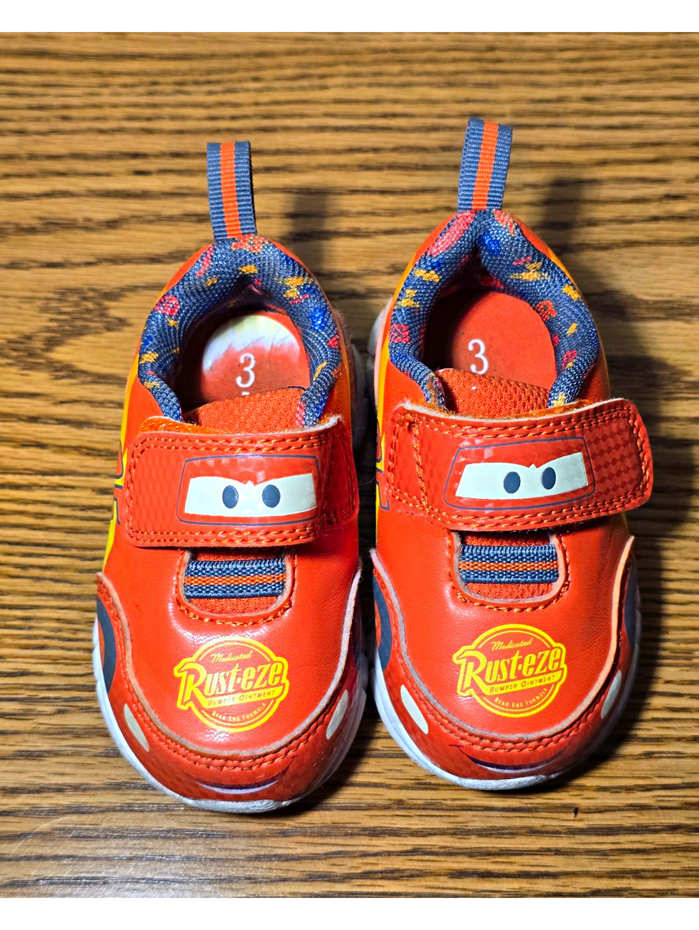 Disney Pixar Cars Lightning McQueen Rust-eze Toddler Shoes Size 3 Red C0651